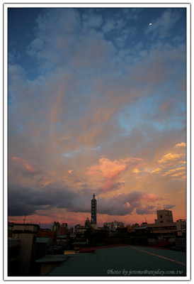 Taipei 101, 101, 夕陽, 火燒雲