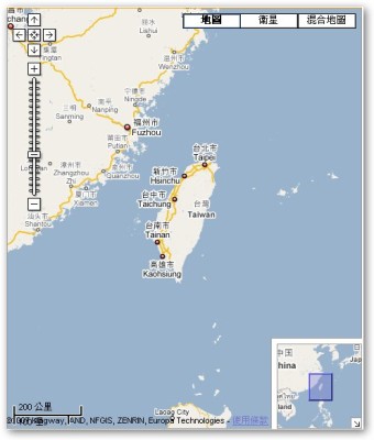 現在則是一進入 google maps 網站就是台灣地區的畫面