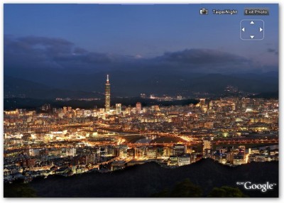 用 PhotoOverlay 的技術把 Taipei Night 在 Google Earth 上面展示，含 Taipei 101